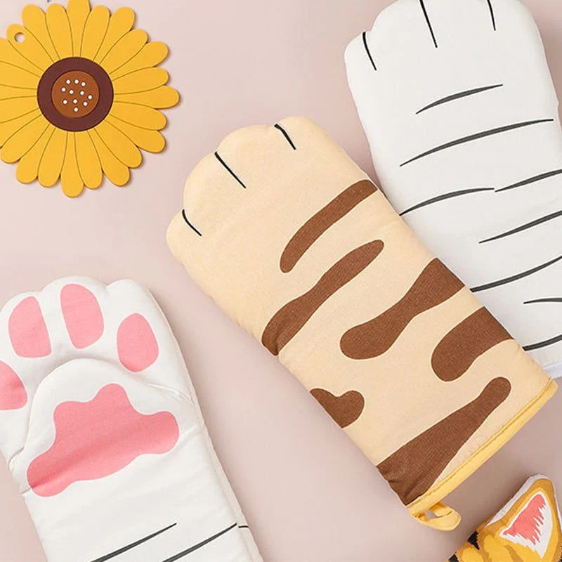 Cute Cat Paw Oven Mitts Gloves -  - #tag1#
