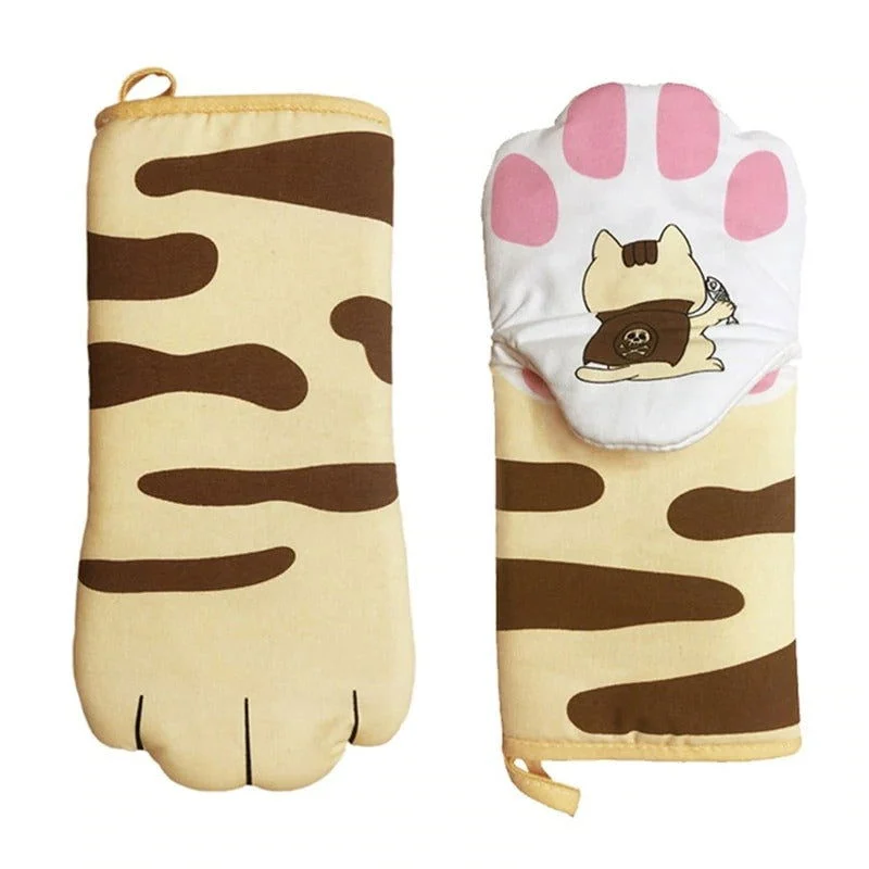 Cute Cat Paw Oven Mitts Gloves -  - #tag1#