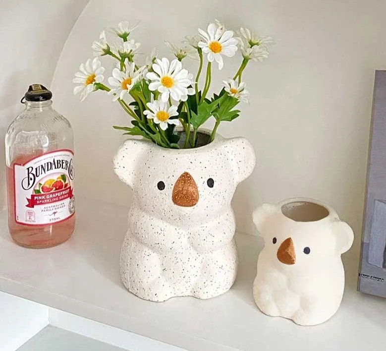 Cute Ceramic Animal Koala Bear Vase for Succulent -