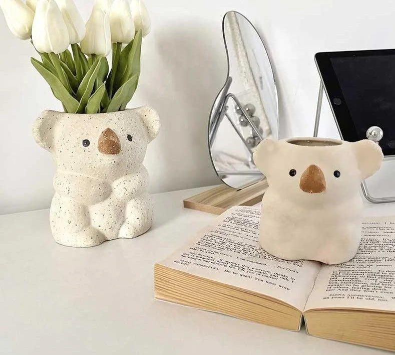Cute Ceramic Animal Koala Bear Vase for Succulent -