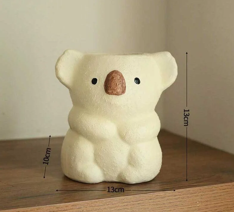 Cute Ceramic Animal Koala Bear Vase for Succulent -