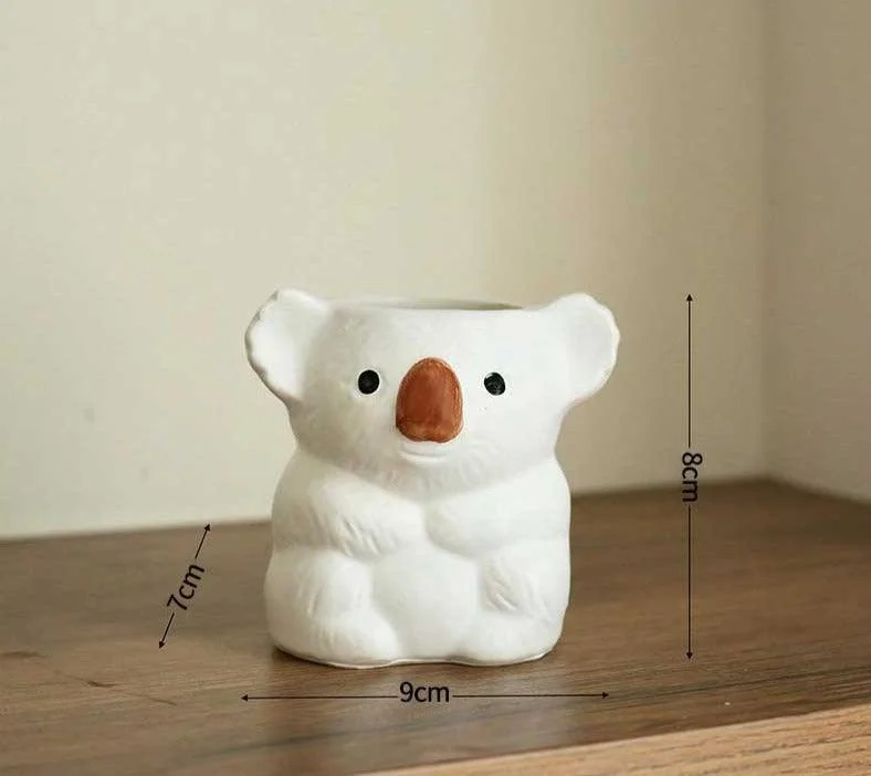 Cute Ceramic Animal Koala Bear Vase for Succulent -