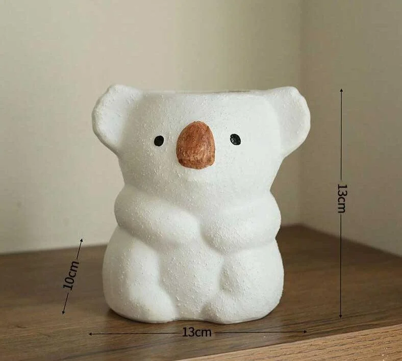 Cute Ceramic Animal Koala Bear Vase for Succulent -