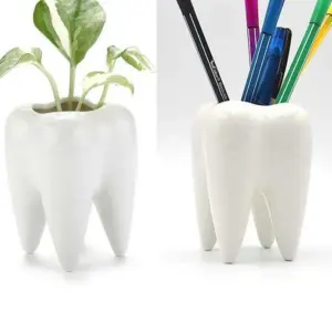 Cute Ceramic Dental Tooth Planter Pot - 