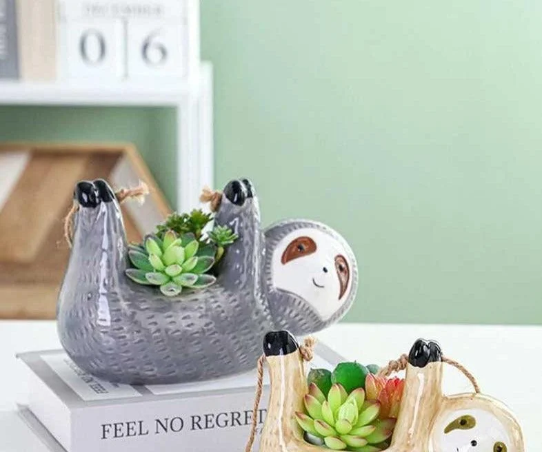 Cute Ceramic Slot Hanging Animal Vase -