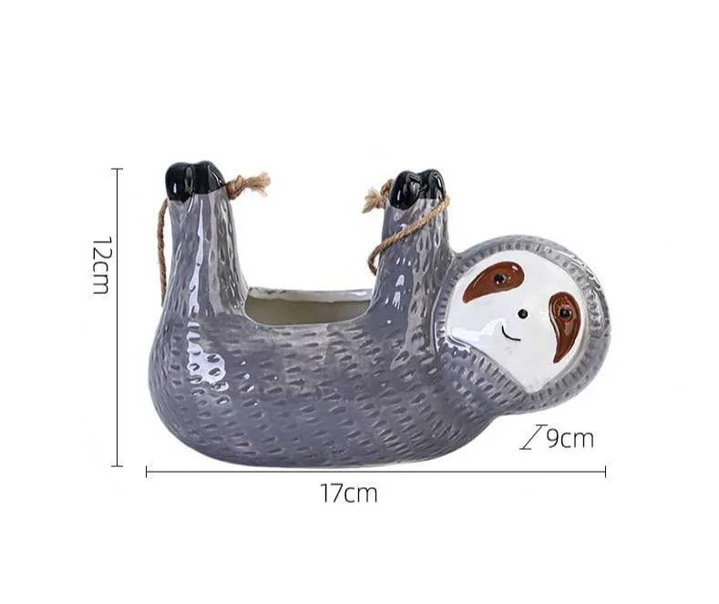 Cute Ceramic Slot Hanging Animal Vase -