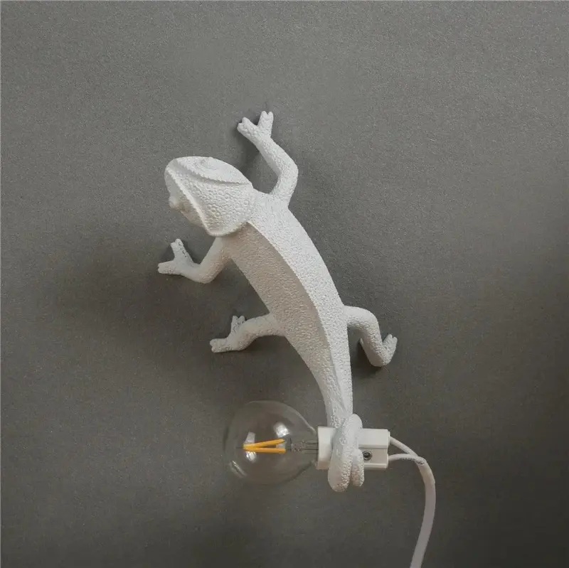 Cute Chameleon Wall Lamp Dorm Room Night Light Decor