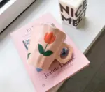 Cute Cloud Bear Tulip Orange Checkered Aesthetic Mugs
