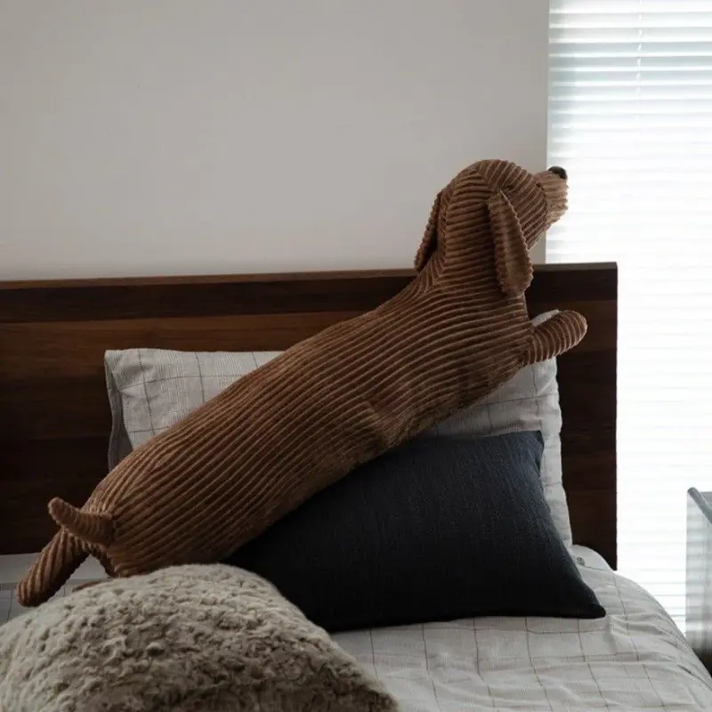 Cute Dachshund Dog Throw Pillow and Cushion Bolster tag1