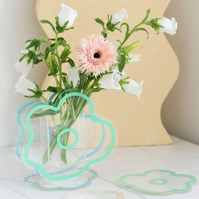Cute Floral Acrylic Vase -  - #tag1#