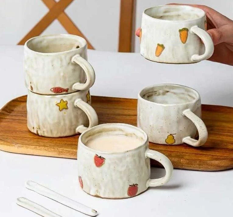 Cute Fruit Japanese Stoneware Mugs -