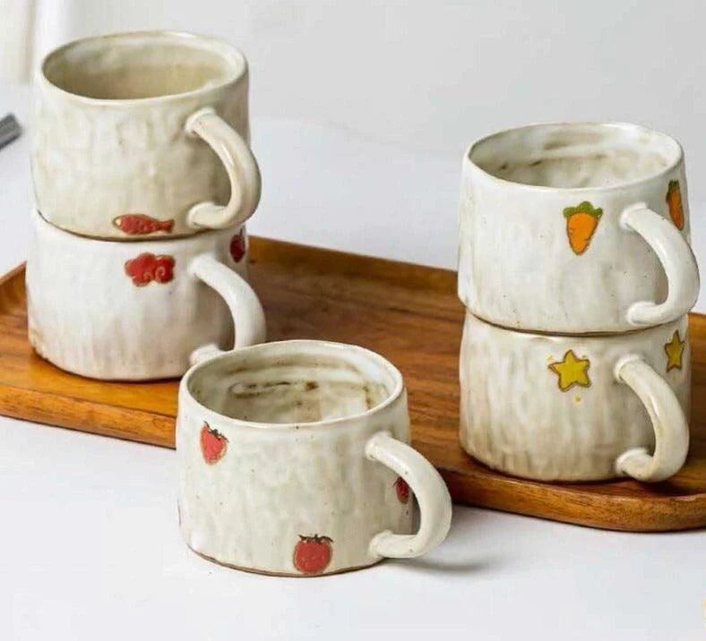 Cute Fruit Japanese Stoneware Mugs -