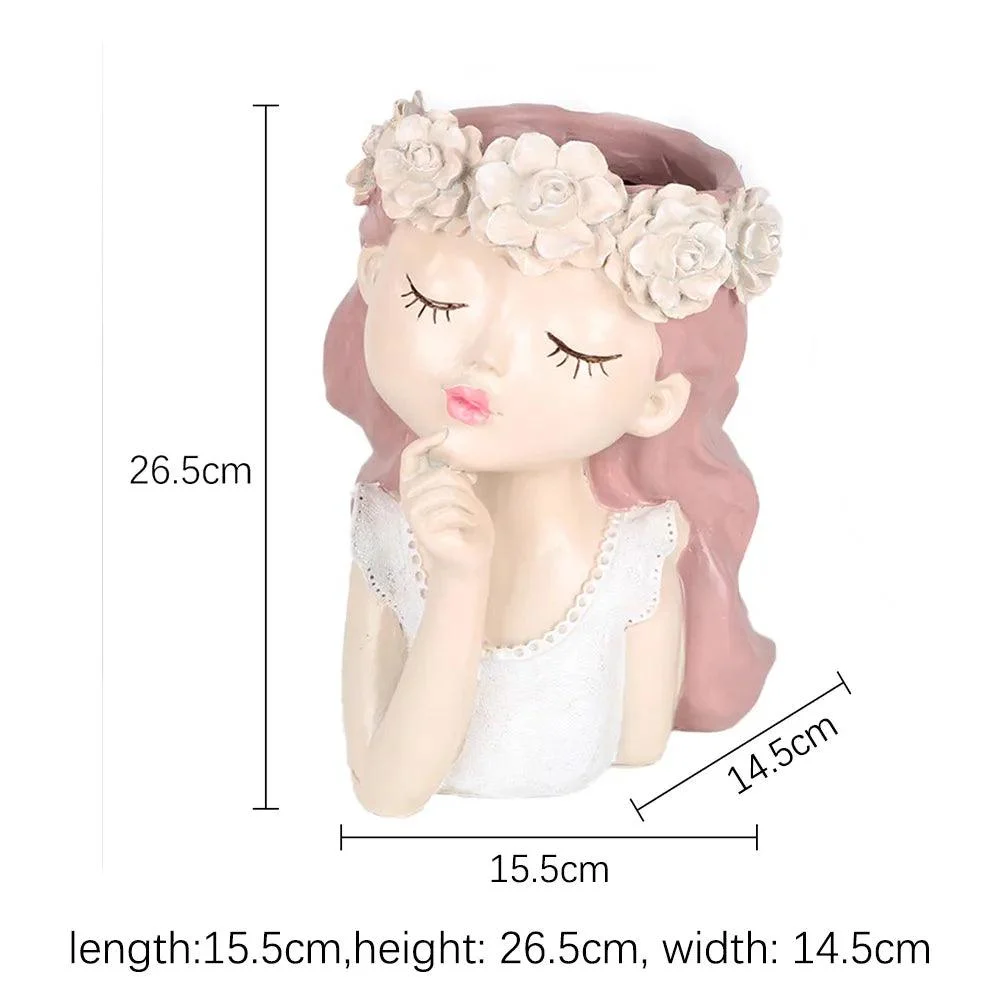 Cute Girl Face Planter: Creative Succulent Pot for Women -