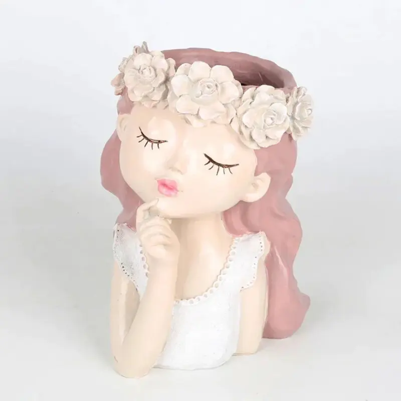 Cute Girl Face Planter Creative Succulent Pot for Women