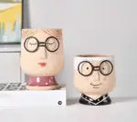 Cute_Grandparent_Ceramic_Face_Vase_with_Glasses_-_-4174559 Cute Grandparent Ceramic Face Vase with Glasses