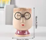 Cute_Grandparent_Ceramic_Face_Vase_with_Glasses_-_-4174567 Cute Grandparent Ceramic Face Vase with Glasses