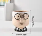 Cute_Grandparent_Ceramic_Face_Vase_with_Glasses_-_-4174582 Cute Grandparent Ceramic Face Vase with Glasses