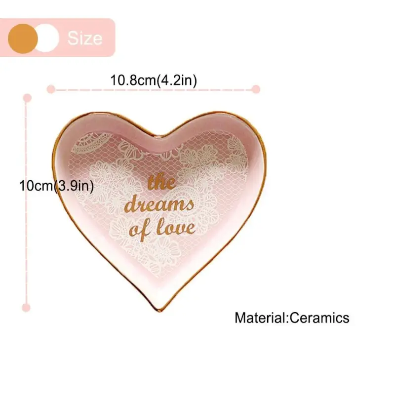 Cute Heart Shape Ceramic Dish Pink Love Bowl