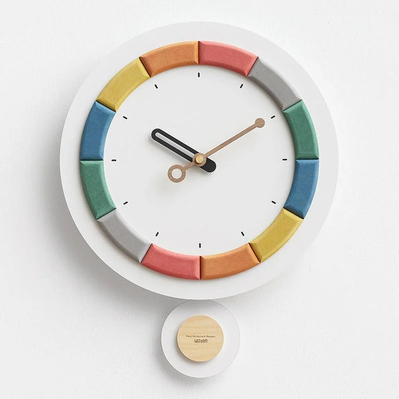 Cute Nordic Silent Wall Decorative Pendulum Clock -