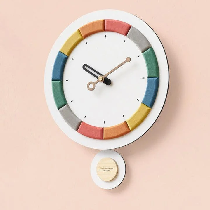 Cute Nordic Silent Wall Decorative Pendulum Clock -