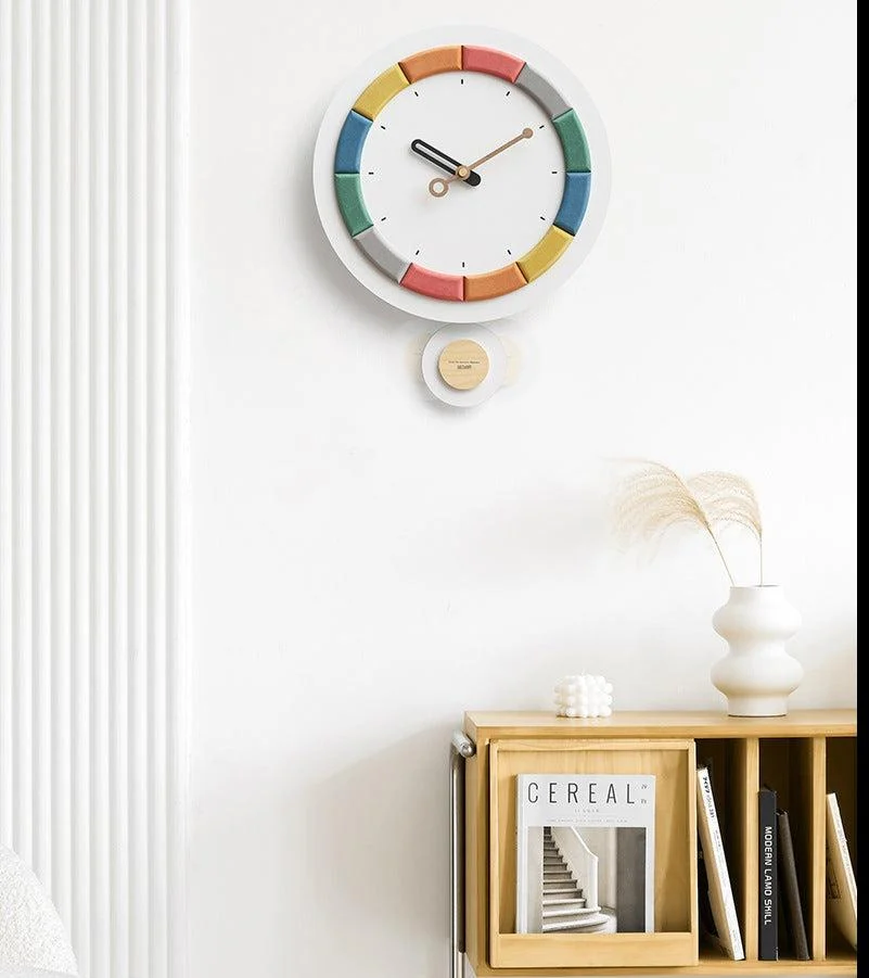 Cute Nordic Silent Wall Decorative Pendulum Clock -