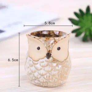 Cute Owl Ceramic Flower Pot: Whimsical Succulent Planter