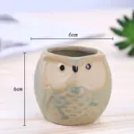 Cute Owl Ceramic Flower Pot Whimsical Succulent Planter