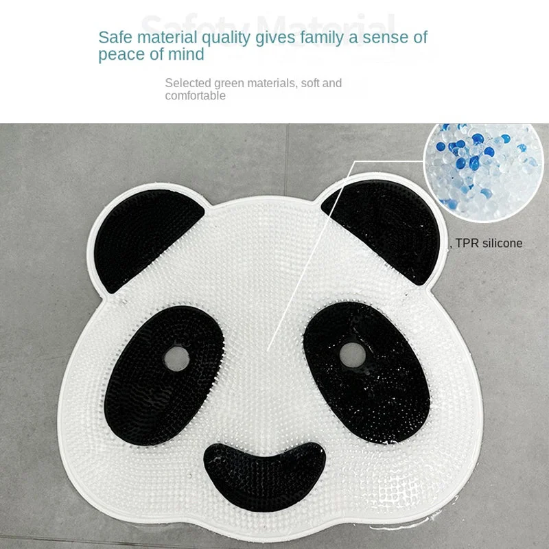 Cute Panda Silicone Bath Massage Mat with Suction Cups -  - #tag1#