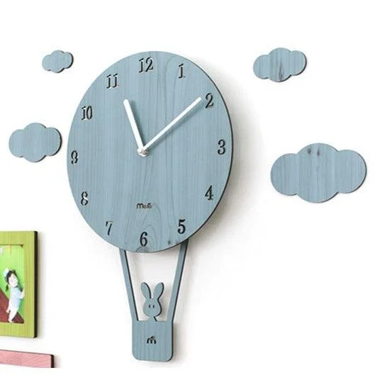 Cute Pendulum Kids Bedroom Wall Clock -