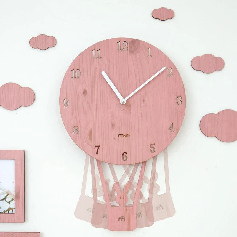 Cute Pendulum Kids Bedroom Wall Clock -