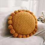 Cute Pompom Tassel Round Cosy Cushion tag1