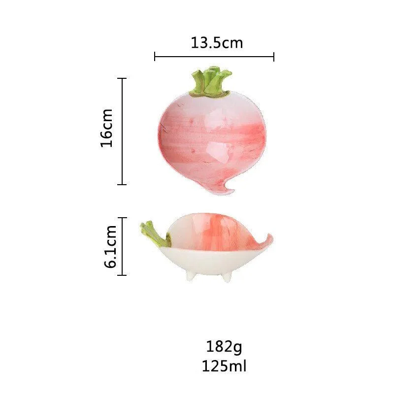 Cute Vegetable Style Ceramic Serving Plate -