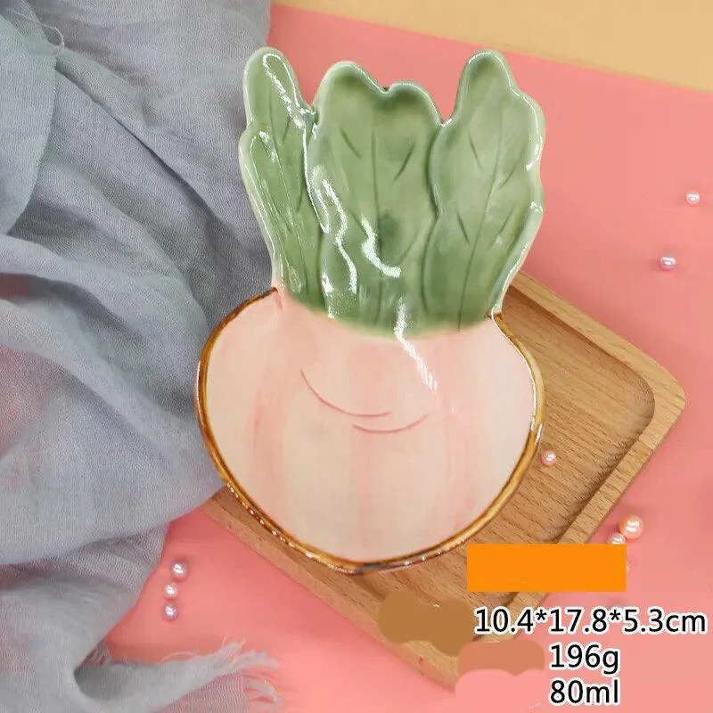 Cute Vegetable Style Ceramic Serving Plate -