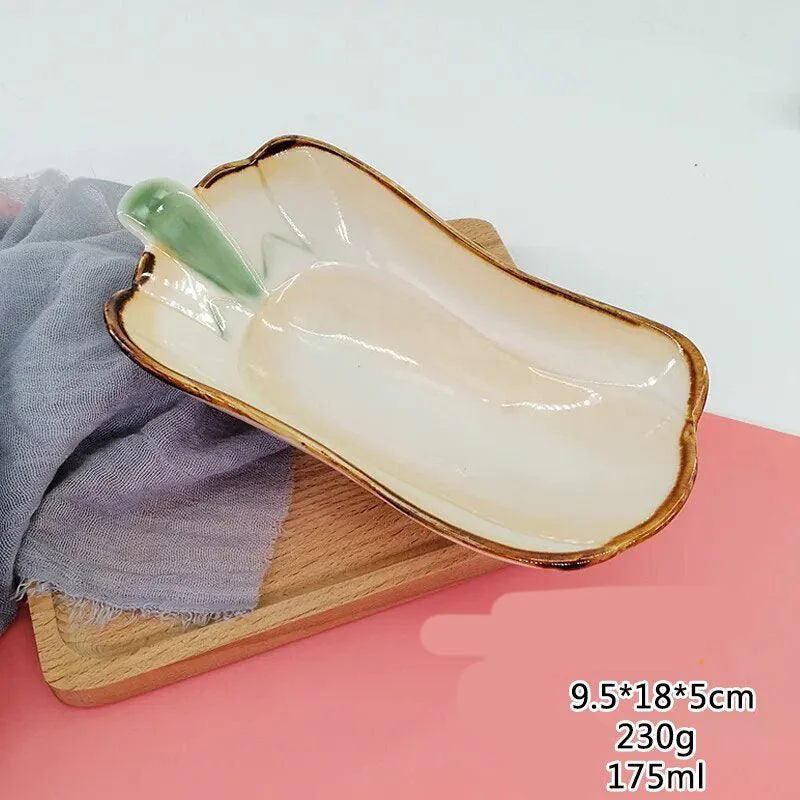 Cute Vegetable Style Ceramic Serving Plate -