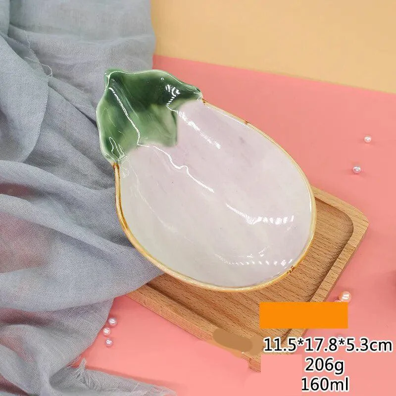 Cute Vegetable Style Ceramic Serving Plate -