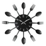 Cutlery Metal Kitchen Wall Clock Spoon Fork tag1