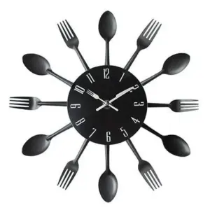 Cutlery Metal Kitchen Wall Clock Spoon Fork