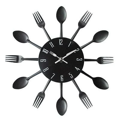 Cutlery Metal Kitchen Wall Clock Spoon Fork -  - #tag1#