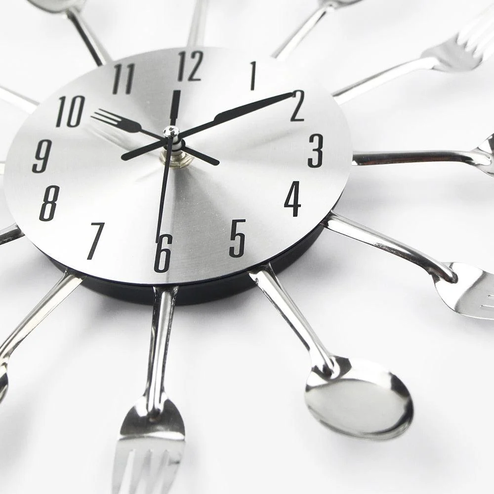 Cutlery Metal Kitchen Wall Clock Spoon Fork -  - #tag1#