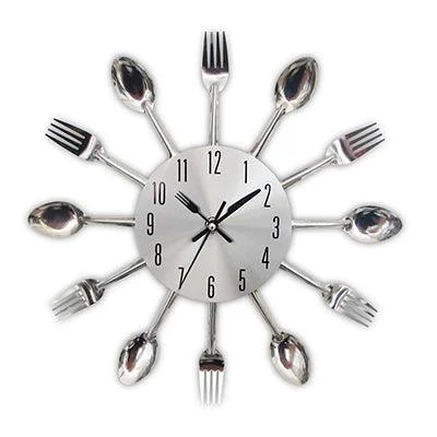 Cutlery Metal Kitchen Wall Clock Spoon Fork -  - #tag1#