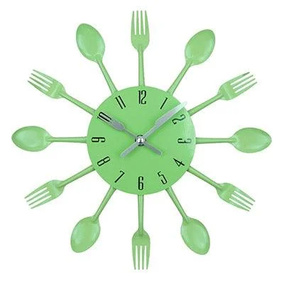 Cutlery Metal Kitchen Wall Clock Spoon Fork -  - #tag1#