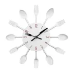 Cutlery Metal Kitchen Wall Clock Spoon Fork tag1