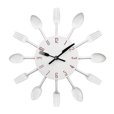 Cutlery Metal Kitchen Wall Clock Spoon Fork -  - #tag1#