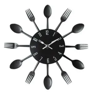 Cutlery Metal Kitchen Wall Clock Spoon Fork Creative Quartz Wall Mounted Clock