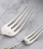 Cutlery Set Natural Bamboo Handle 304 Stainless Steel Silver tag1