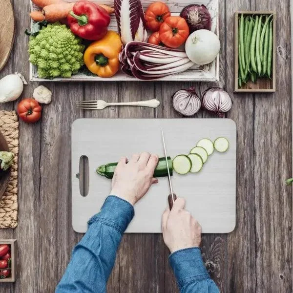 Cutting Board - HygieniBoard - Antibacterial Stainless Steel - With Handle -  - #tag1#