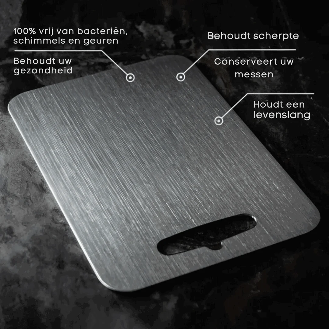 Cutting Board - HygieniBoard - Antibacterial Stainless Steel - With Handle -  - #tag1#
