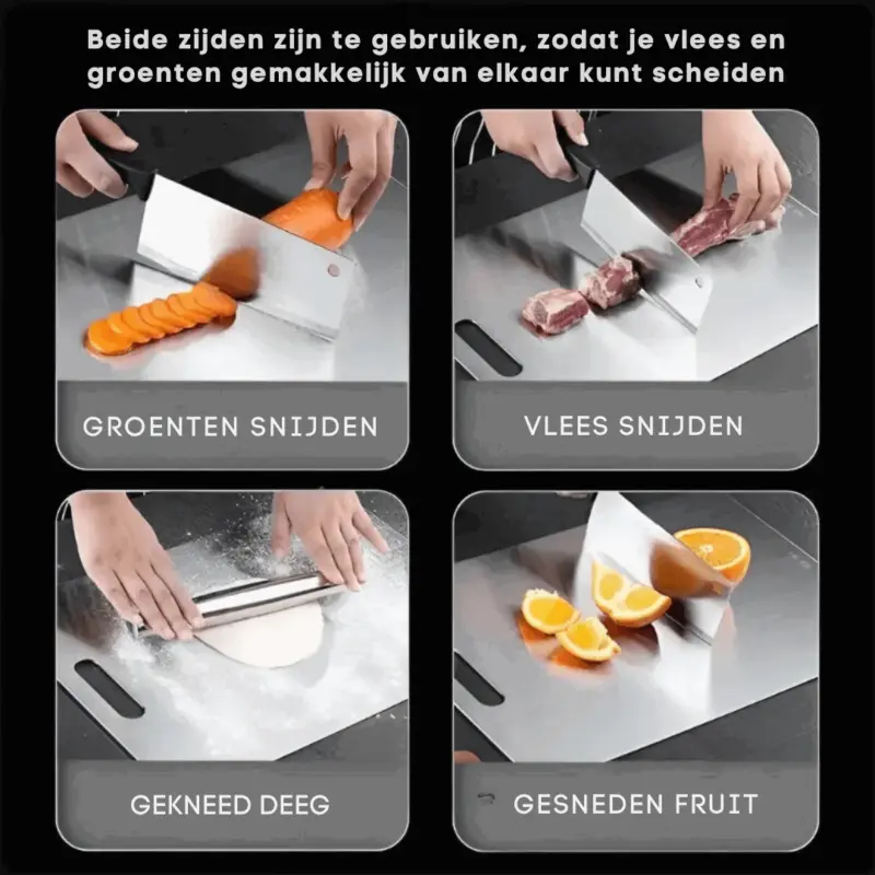 Cutting Board HygieniBoard Antibacterial Stainless Steel With Handle tag1