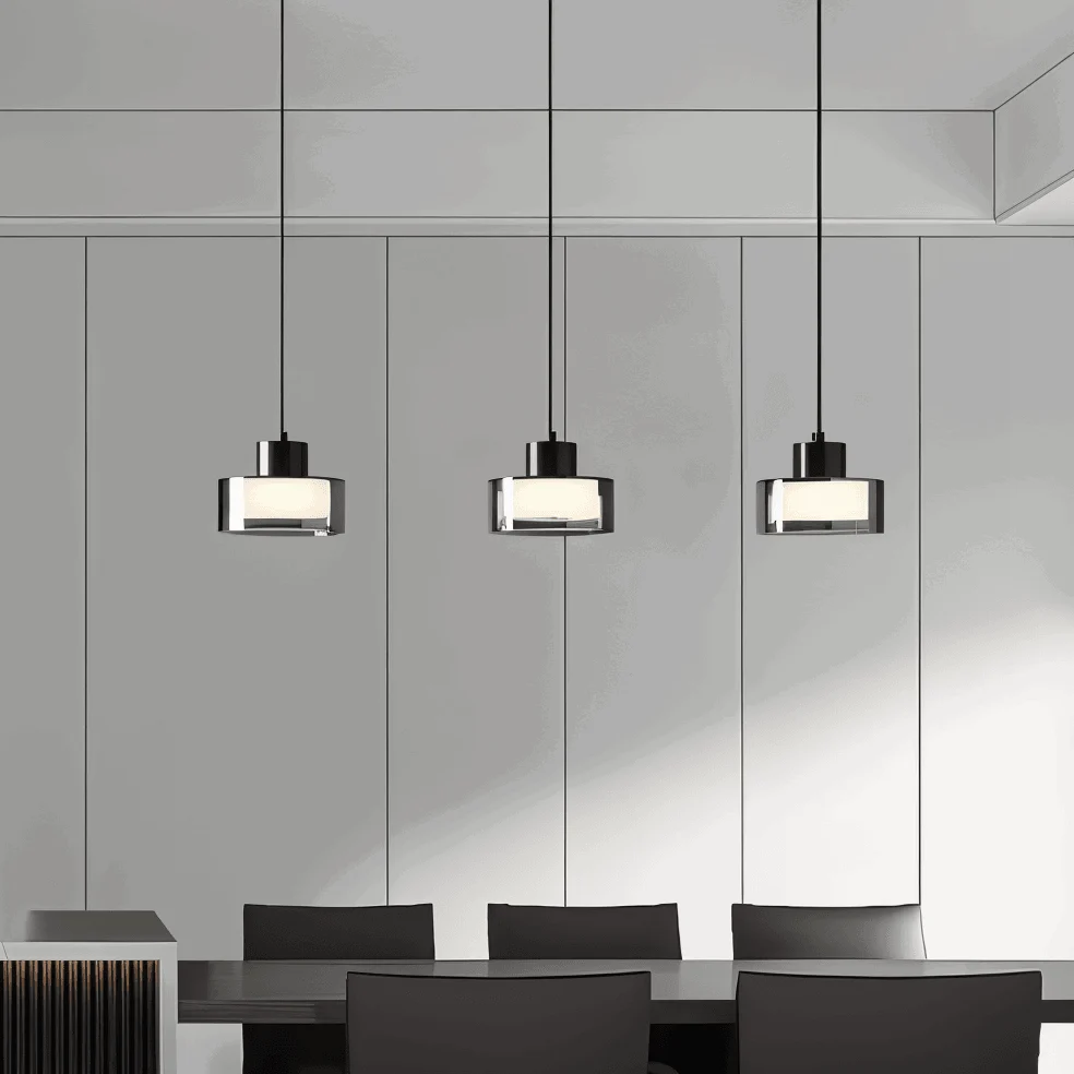 CyGleam Pendant Light - Circular Smoke Glass Hanging Lamp - Modern Minimalist Lighting -  - #tag1#