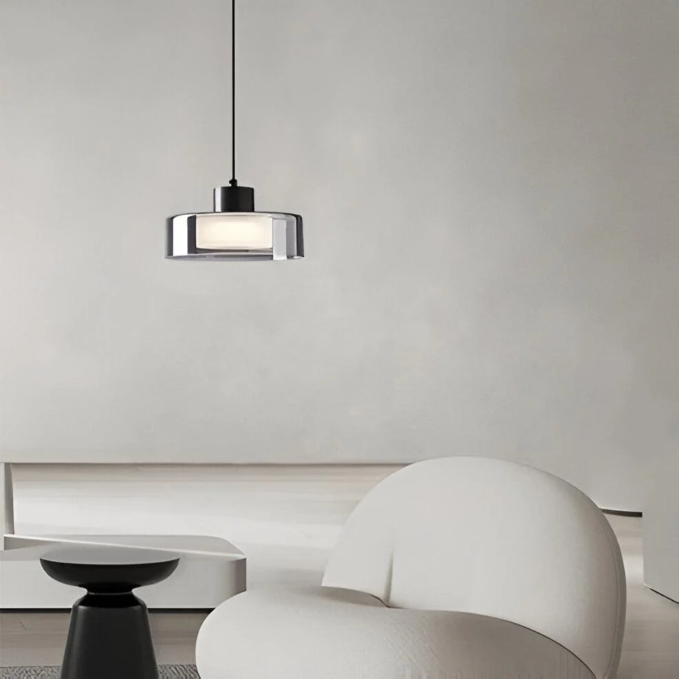 CyGleam Pendant Light - Circular Smoke Glass Hanging Lamp - Modern Minimalist Lighting -  - #tag1#